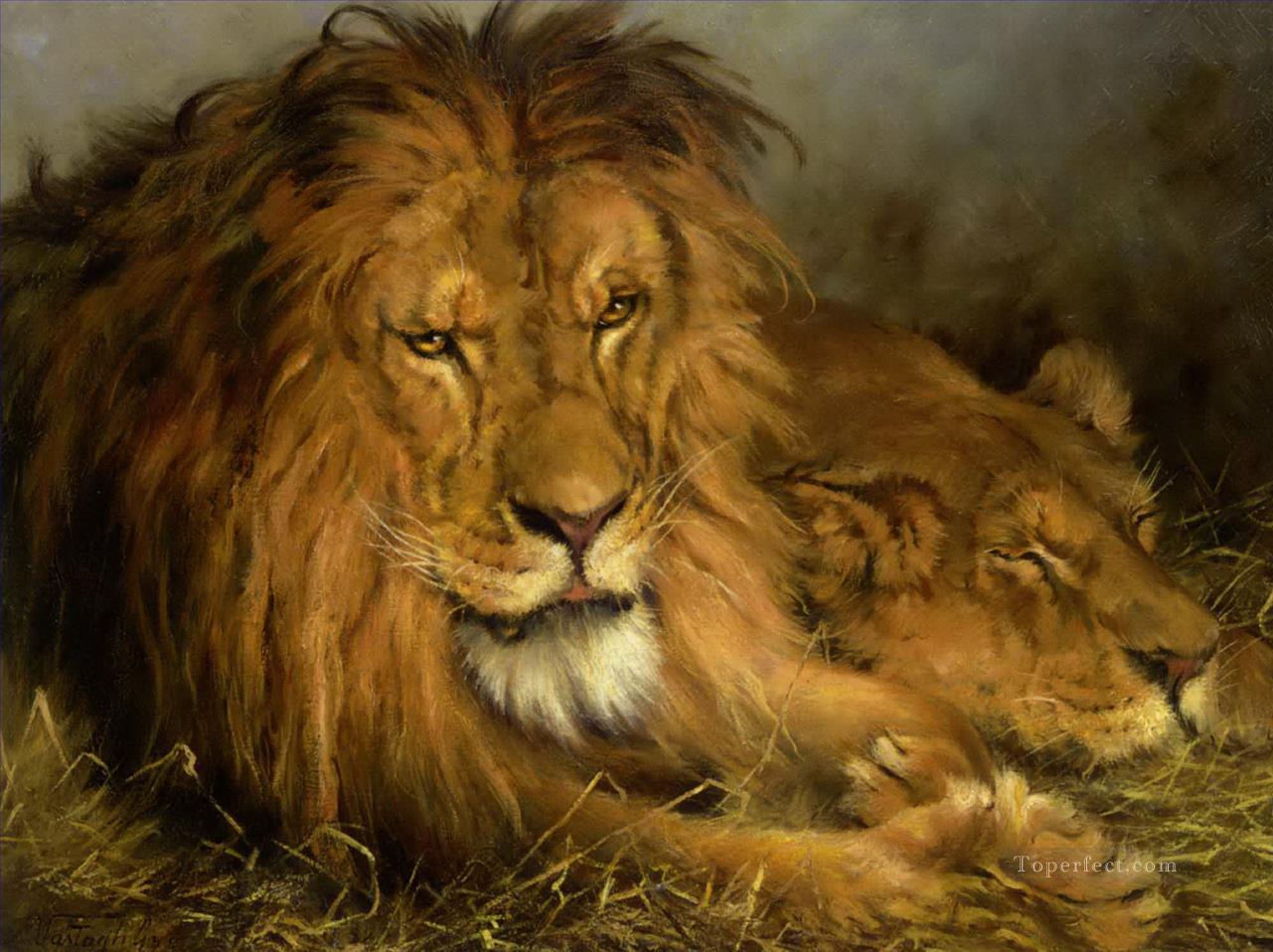 lion 4 Peintures à l'huile